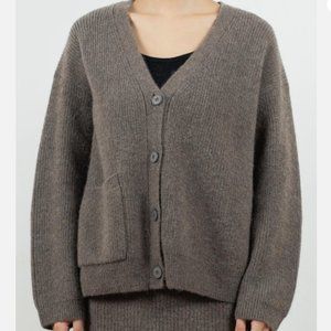Cult label C.T.plage 100% Alpaca Cardigan in Taupe from MERCI Paris - SOFTEST